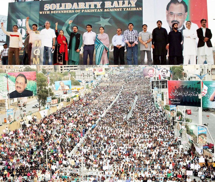 MQM staged a large rally in Karachi to show its Solidarity with Defenders of Pakistan against Taliban